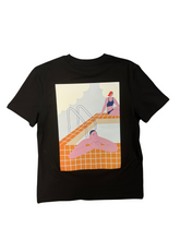 Load image into Gallery viewer, Black short sleeve &#39;poolside&#39; tee
