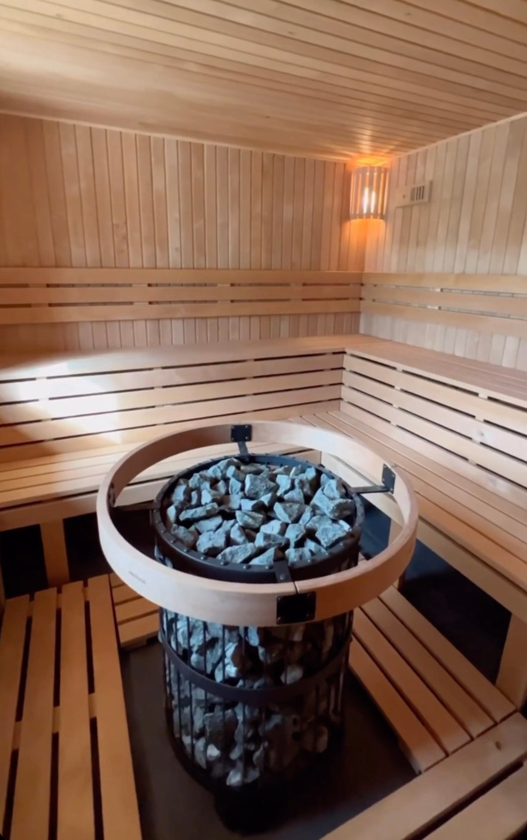 Inside of custom built sauna in Graiguenamanagh 